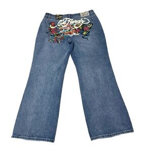Ed Hardy Red Skull Jeans Ed Hardy Spell Out Denim Jeans